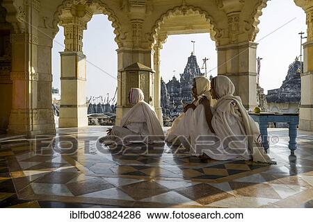 "Jain nuns praying in a temple, Palitana temples, Mount Shatrunjaya, Palitana, Gujarat, India, Asia" View Large Photo Image Stock Photograph - "Jain nuns praying in a temple, Palitana temples, Mount Shatrunjaya, Palitana, Gujarat, India, Asia". Fotosearch