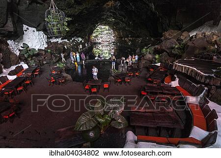 "Jameos del Agua, cave and pools, Jameo Grande, designed by Cesar Manrique, near Arrieta, Lanzarote, Canary Islands, Spain, Europe" View Large Photo Image Stock Image - "Jameos del Agua, cave and pools, Jameo Grande, designed by Cesar Manrique, near Arrieta, Lanzarote, Canary Islands, Spain, Europe". Fotosearch
