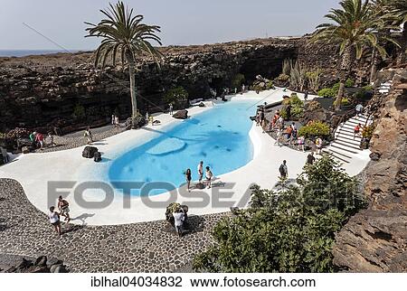 "Jameos del Agua, garden with pool, designed by Cesar Manrique, near Arrieta, Lanzarote, Canary Islands, Spain, Europe" View Large Photo Image Stock Image - "Jameos del Agua, garden with pool, designed by Cesar Manrique, near Arrieta, Lanzarote, Canary Islands, Spain, Europe". Fotosearch