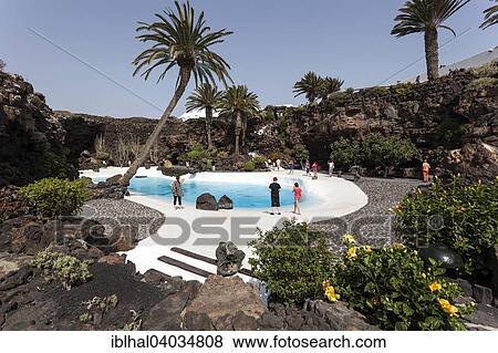 "Jameos del Agua, garden with pool, designed by Cesar Manrique, near Arrieta, Lanzarote, Canary Islands, Spain, Europe" View Large Photo Image Stock Photo - "Jameos del Agua, garden with pool, designed by Cesar Manrique, near Arrieta, Lanzarote, Canary Islands, Spain, Europe". Fotosearch