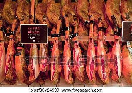 "Jamon Iberico or Spanish ham, Madrid, Spain, Europe" View Large Photo Image Stock Photo - "Jamon Iberico or Spanish ham, Madrid, Spain, Europe". Fotosearch