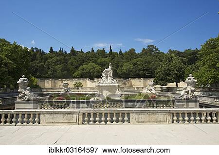 Stock Photo - "Jardin de la Fontaine, Nimes, Region Languedoc-Roussillon, France, Europe". Fotosearch