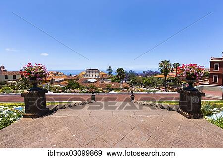 Stock Photo - "Jardin del Marquesado de la Quinta Roja gardens, La Orotava, Tenerife, Canary Islands, Spain, Europe". Fotosearch