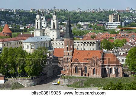 "Jesuit Church and Vytautas Church, view from Aleksotas Hill, historic centre, Kaunas, Lithuania, Baltic States, Europe" View Large Photo Image Stock Photograph - "Jesuit Church and Vytautas Church, view from Aleksotas Hill, historic centre, Kaunas, Lithuania, Baltic States, Europe". Fotosearch