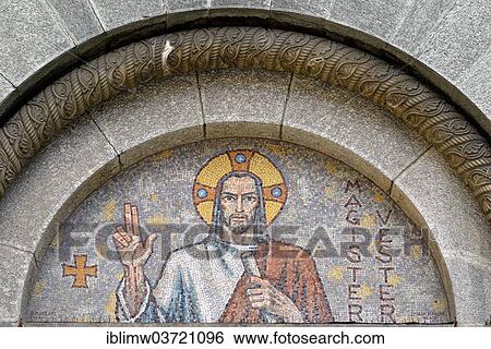 "Jesus mosaic above the entrance portal, Romanesque Basilica of San Fedele, former cathedral, Como, Lombardy, Italy, Europe" View Large Photo Image Stock Photograph - "Jesus mosaic above the entrance portal, Romanesque Basilica of San Fedele, former cathedral, Como, Lombardy, Italy, Europe". Fotosearch