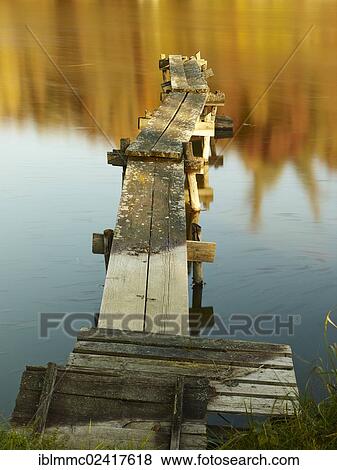 Stock Photo - Jetty, Eggertalteich pond near Waldberg, autumn, Swabia, Bavaria, Germany, Europe. Fotosearch