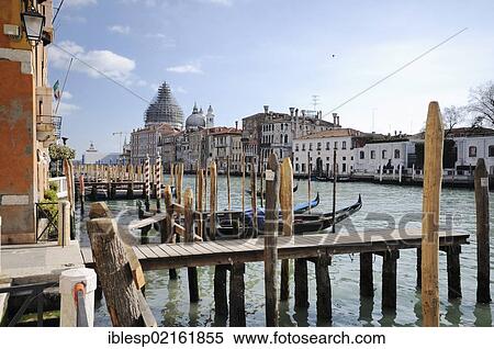 "Jetty, gondolas, Church of Santa Maria della Salute, Palazzo Vernier dai Leoni palace, Grand Canal, Venice, Veneto, Italy, Europe" View Large Photo Image Stock Photography - "Jetty, gondolas, Church of Santa Maria della Salute, Palazzo Vernier dai Leoni palace, Grand Canal, Venice, Veneto, Italy, Europe". Fotosearch