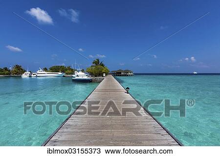 "Jetty on a island in the Maldives, Indian Ocean, Male, North Male Atoll, Maldives, Asia" View Large Photo Image Stock Image - "Jetty on a island in the Maldives, Indian Ocean, Male, North Male Atoll, Maldives, Asia". Fotosearch