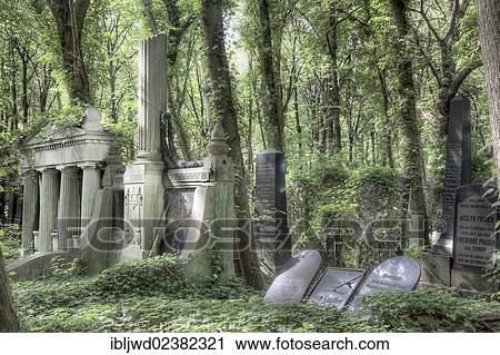Stock Image - "Jewish Cemetery, Weissensee, Berlin, Germany, Europe". Fotosearch