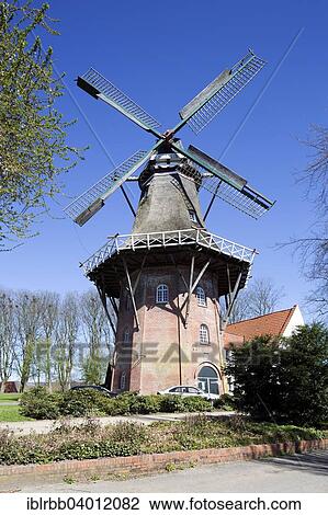 Stock Image - "Johanna De Vrouw windmill at the Emden ramparts, Emden, East Frisia, Lower Saxony, Germany, Europe". Fotosearch