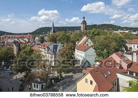 "Johannisplatz square, Friedenskirche church and Landgrafenberg mountain at back, Jena, Thuringia, Germany, Europe" View Large Photo Image Stock Photo - "Johannisplatz square, Friedenskirche church and Landgrafenberg mountain at back, Jena, Thuringia, Germany, Europe". Fotosearch