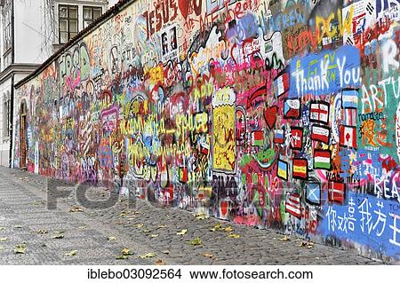 "John Lennon wall, graffiti, Prague, Czech Republic, Europe" View Large Photo Image Picture - "John Lennon wall, graffiti, Prague, Czech Republic, Europe". Fotosearch