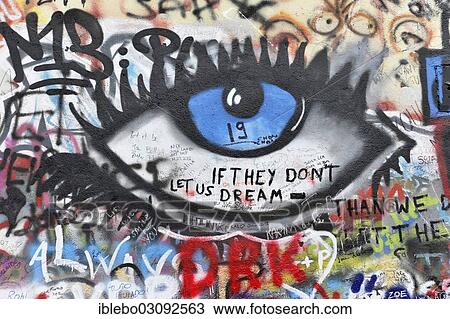 "John Lennon wall, graffiti, Prague, Czech Republic, Europe" View Large Photo Image Stock Image - "John Lennon wall, graffiti, Prague, Czech Republic, Europe". Fotosearch