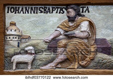 "John the Baptist, wood carving, Alte Lateinschule Alfeld building, Alfeld, Lower Saxony, Germany, Europe" View Large Photo Image Stock Image - "John the Baptist, wood carving, Alte Lateinschule Alfeld building, Alfeld, Lower Saxony, Germany, Europe". Fotosearch