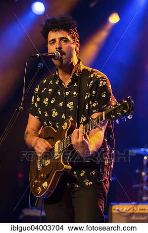 Picture - "Jonathan Clancy, singer and guitarist of the Italian-Canadian band His Clancyness, live in the Schuur, Lucerne, Switzerland, Europe". Fotosearch