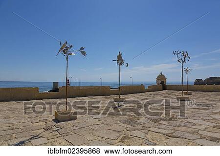 Stock Photo - "Jose Maria S. Pereira, art exhibition, Ponta da Bandeira Fort, Lagos, Algarve, Portugal, Europe". Fotosearch