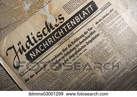 Stock Photo - "Juedisches Nachrichtenblatt"""", Jewish newspaper, historical newspaper, edition from 1 May 1944, Germany, Europe". Fotosearch