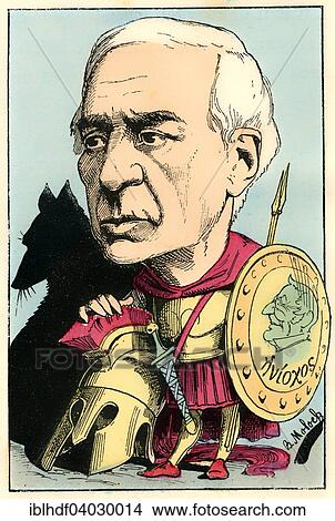 Picture - "Jules Barthelemy-Saint-Hilaire, a French philosopher, journalist, statesman, political caricature, 1882, by Alphonse Hector Colomb pseudonym B. Moloch, a French caricaturist". Fotosearch