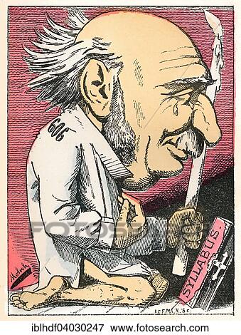 Stock Photo - "Jules Francois Simon, a French statesman and philosopher, political caricature, 1882, by Alphonse Hector Colomb pseudonym B. Moloch, a French caricaturist". Fotosearch