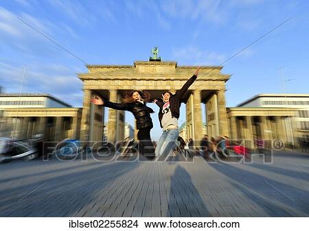 "Jumping for joy, two girls jumping in the air in front of the Brandenburg Gate, Berlin, Germany, Europe" View Large Photo Image Picture - "Jumping for joy, two girls jumping in the air in front of the Brandenburg Gate, Berlin, Germany, Europe". Fotosearch
