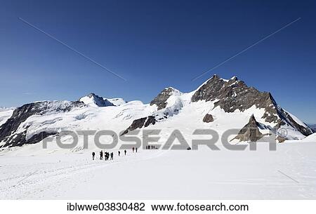 Stock Image - "Jungfraujoch, Jungfrau Mountain, Aletsch Glacier, Grindelwald, Bernese Oberland, Canton of Bern, Switzerland, Europe". Fotosearch