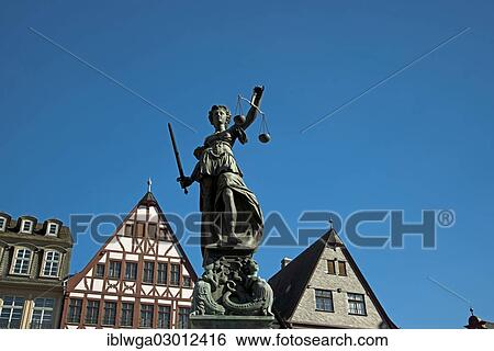 "Justice with scales, Justitia Fountain, Fountain of Justice on the Romerberg, historic center, Frankfurt am Main, Hesse, Germany, Europe" View Large Photo Image Stock Photograph - "Justice with scales, Justitia Fountain, Fountain of Justice on the Romerberg, historic center, Frankfurt am Main, Hesse, Germany, Europe". Fotosearch