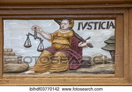 "Justicia, Latin for justice, wood carving, Alte Lateinschule Alfeld building, Alfeld, Lower Saxony, Germany, Europe" View Large Photo Image Stock Image - "Justicia, Latin for justice, wood carving, Alte Lateinschule Alfeld building, Alfeld, Lower Saxony, Germany, Europe". Fotosearch