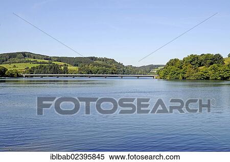 "Kalberschnacke bay, Listertalsperre dam, lake Listersee, reservoir, Olpe, Ebbegebirge nature park, Sauerland, North Rhine-Westphalia, Germany, Europe, PublicGround, Europe" View Large Photo Image Stock Photography - "Kalberschnacke bay, Listertalsperre dam, lake Listersee, reservoir, Olpe, Ebbegebirge nature park, Sauerland, North Rhine-Westphalia, Germany, Europe, PublicGround, Europe". Fotosearch