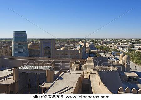 Stock Photograph - "Kalta Minor minaret, historic centre, Itchan Kala, Khiva, Uzbekistan, Asia". Fotosearch