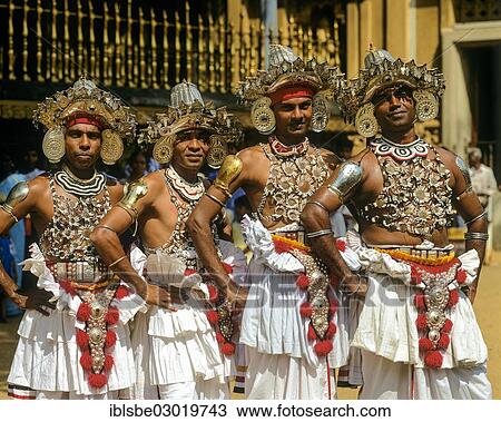 Stock Image - "Kandyan dancers in traditional costumes, Kandy, Zentralprovinz, Sri Lanka, Asia". Fotosearch