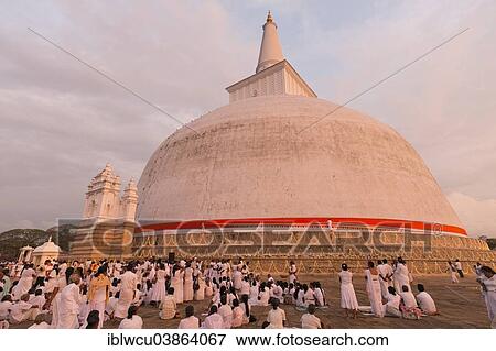 Stock Photo - "Kapruka Pooja, festival at the Ruvanvelisaya Dagoba, stupa, Anuradhapura, Sri Lanka, Asia". Fotosearch