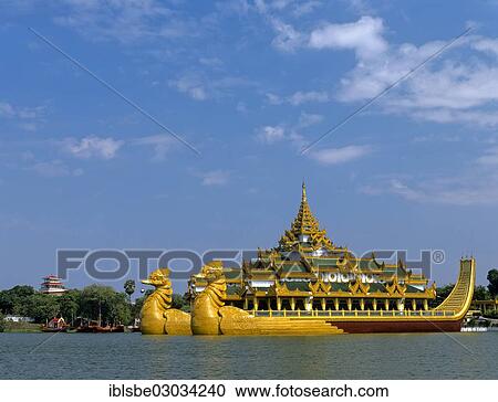 "Karaweik ship restaurant on Lake Kandawgyi, Rangun, Yangon Region, Myanmar, Burma, Asia" View Large Photo Image Stock Image - "Karaweik ship restaurant on Lake Kandawgyi, Rangun, Yangon Region, Myanmar, Burma, Asia". Fotosearch