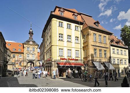 "Karolinenstrasse street, old town hall, Bamberg, Bavaria, Germany, Europe" View Large Photo Image Stock Photography - "Karolinenstrasse street, old town hall, Bamberg, Bavaria, Germany, Europe". Fotosearch