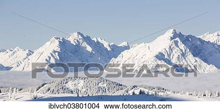 "Karwendel Mountains, winter landscape seen from Wiedersbergerhorn Mountain, Inn Valley filled with fog, North Tyrol, Austria, Europe" View Large Photo Image Picture - "Karwendel Mountains, winter landscape seen from Wiedersbergerhorn Mountain, Inn Valley filled with fog, North Tyrol, Austria, Europe". Fotosearch