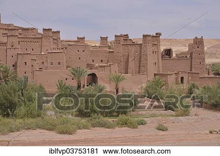 Stock Image - "Kasbah or Ksar of Ait-Ben-Haddou, UNESCO World Heritage Site, Ait-Ben-Haddou, Souss-Massa-Draa region, Morocco, Africa". Fotosearch