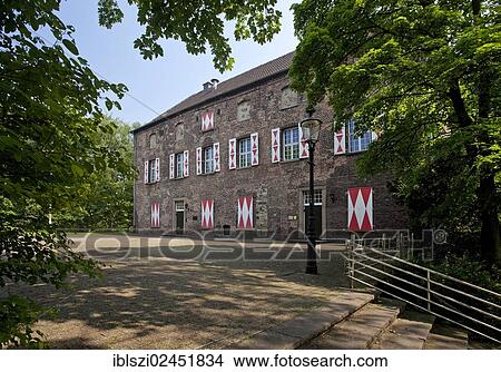 Picture - "Kastell Holten Castle in the Oberhausen district of Holten, Ruhr area, North Rhine-Westphalia, Germany, Europe, PublicGround, Europe". Fotosearch