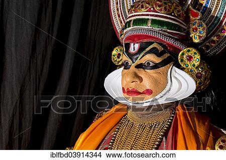 "Katakali artist posing dressed up as Shiva, Varkala, Kerala, India, Asia" View Large Photo Image Picture - "Katakali artist posing dressed up as Shiva, Varkala, Kerala, India, Asia". Fotosearch