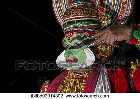 "Katakali artist posing dressed up as Jayantha, Varkala, Kerala, India, Asia" View Large Photo Image Stock Image - "Katakali artist posing dressed up as Jayantha, Varkala, Kerala, India, Asia". Fotosearch