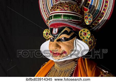 "Katakali artist posing dressed up as Shiva, Varkala, Kerala, India, Asia" View Large Photo Image Stock Photography - "Katakali artist posing dressed up as Shiva, Varkala, Kerala, India, Asia". Fotosearch