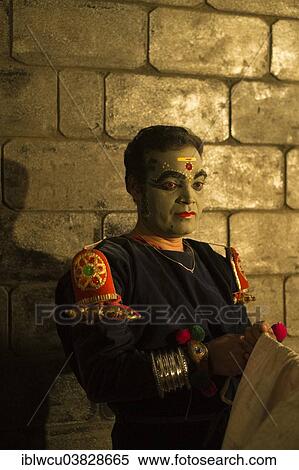 "Kathakali dancer in full makeup waiting for his performance, Varkala, Kerala, South India, India, Asia" View Large Photo Image Stock Photography - "Kathakali dancer in full makeup waiting for his performance, Varkala, Kerala, South India, India, Asia". Fotosearch