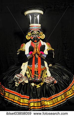 Stock Photo - "Kathakali, traditional ritual dance theatre, Varkala, Kerala, South West India, India, Asia". Fotosearch