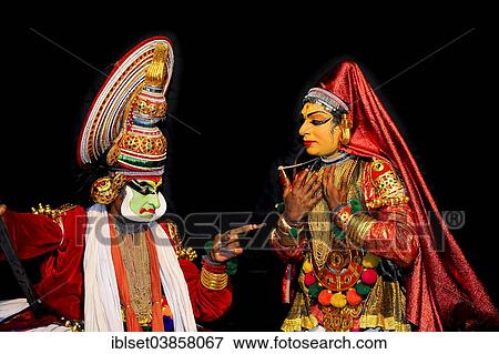 Stock Photo - "Kathakali, traditional ritual dance theatre, Varkala, Kerala, South West India, India, Asia". Fotosearch