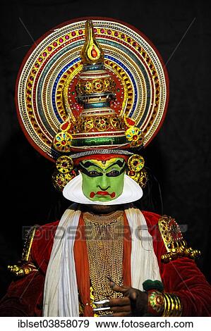 Stock Photo - "Kathakali, traditional ritual dance theatre, Varkala, Kerala, South West India, India, Asia". Fotosearch
