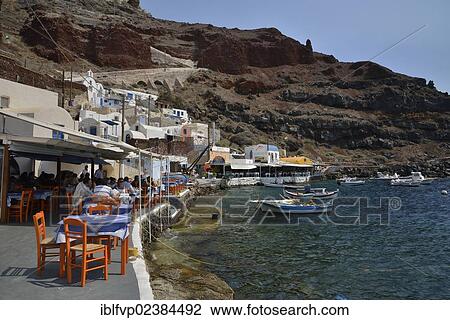 "Katina"""" restaurant in the harbour of Ammoudi near Oia, Santorini, Cyclades, Greek Islands, Greece, Europe" View Large Photo Image Stock Image - "Katina"""" restaurant in the harbour of Ammoudi near Oia, Santorini, Cyclades, Greek Islands, Greece, Europe". Fotosearch
