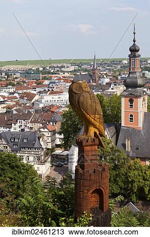 Stock Image - "Kauzenburg castle on Kauzenberg hill, view of Bad Kreuznach, Rhineland-Palatinate, Germany, Europe". Fotosearch