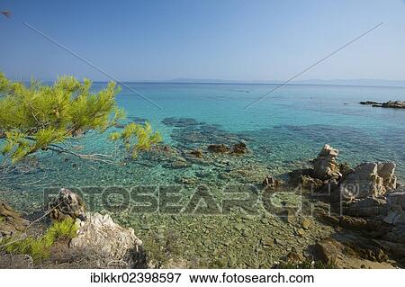 Stock Photo - "Kavourotrypes beach in Sithonia, Halkidiki, Greece, Europe". Fotosearch