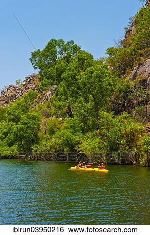 "Kayakers in the Nitmiluk National Park, Northern Territory, Australia, Oceania" View Large Photo Image Stock Photograph - "Kayakers in the Nitmiluk National Park, Northern Territory, Australia, Oceania". Fotosearch