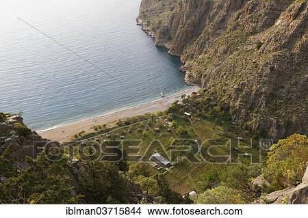 Picture - "Kelebek Vadisi or Butterfly Valley, Lycian coast, near Faralya, Mugla Province, Aegean region, Turkey, Asia". Fotosearch