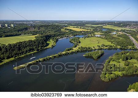 Stock Photo - "Kemnader Staudsee, reservoir, aerial view, Witten, Ruhr Area, North Rhine-Westphalia, Germany, Europe". Fotosearch