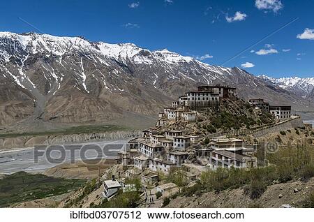 "Key Monastery or Key Gompa, a Tibetan Buddhist monastery located on top of a hill, snow-covered mountains at the back, Spiti valley, Himachal Pradesh, India, Asia" View Large Photo Image Stock Image - "Key Monastery or Key Gompa, a Tibetan Buddhist monastery located on top of a hill, snow-covered mountains at the back, Spiti valley, Himachal Pradesh, India, Asia". Fotosearch